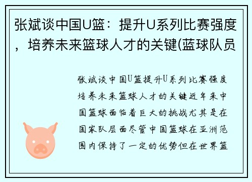 张斌谈中国U篮：提升U系列比赛强度，培养未来篮球人才的关键(蓝球队员张斌)
